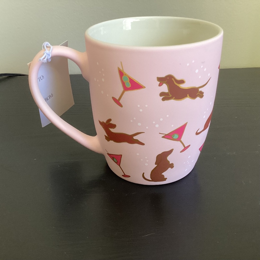 Doxie’s & Martinis Ceramic Coffee Mug by Dwell Studio NWT
